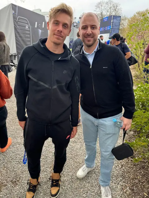 Bet4u founder with a tennis pro on tour