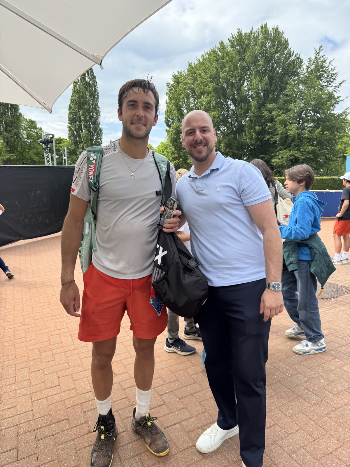 Bet4u founder with a tennis pro on tour