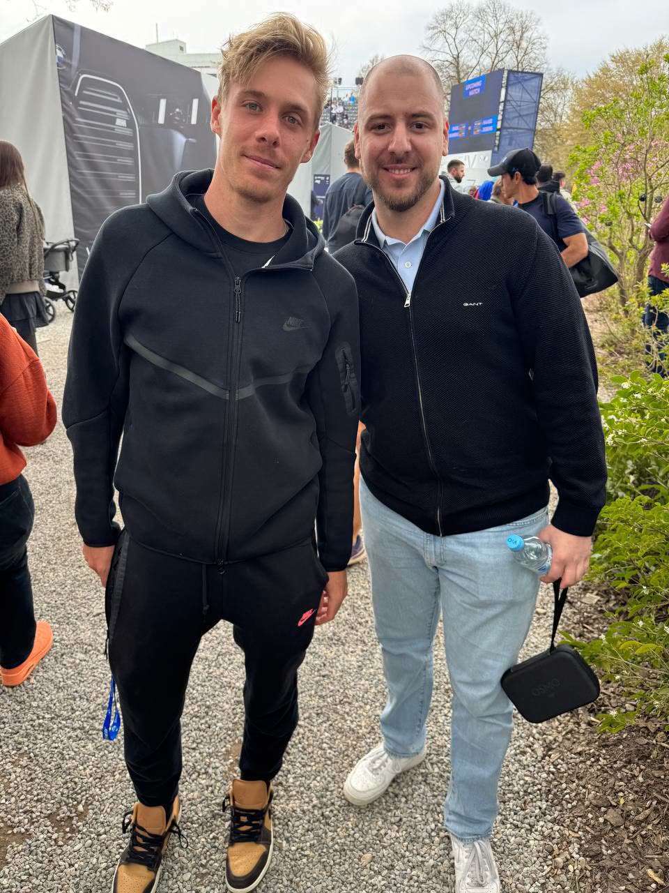 Bet4u founder with a tennis pro on tour