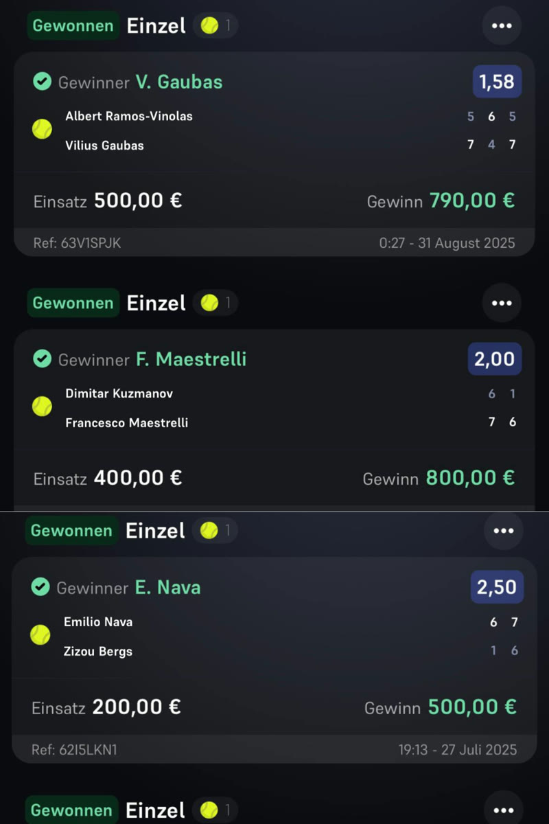 Winning bet slip from the Bet4u channel